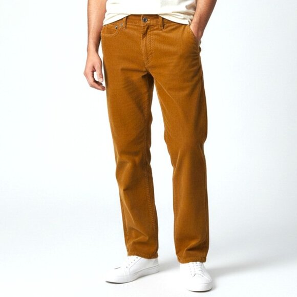 Banana Republic Men's 32x32 Corduroy Mustard Yellow Straight Leg Pant - Picture 1 of 8